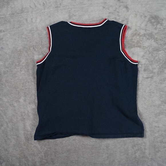 Vintage White Stag Patriotic V-Neck Polo Style Sleeveless Top Size L(12/14) - Picture 5 of 5